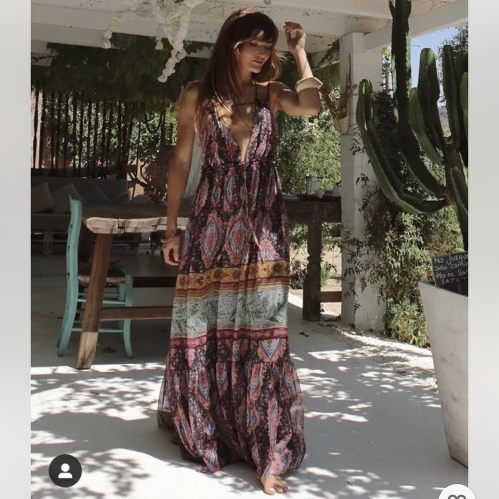 - ZARA LONG PRINT DRESS Multicolor - Picture 5 of 10